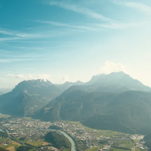 Blick auf Wilder Kaiser und Zahmer Kaiser